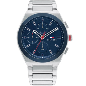 Tommy Hilfiger Connor 1791896 Men’s Blue Dial Silver Metal Multi-Function Watch - Luxury Hub Store