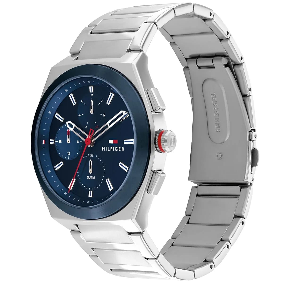 Tommy Hilfiger Connor 1791896 Men’s Blue Dial Silver Metal Multi-Function Watch - Luxury Hub Store