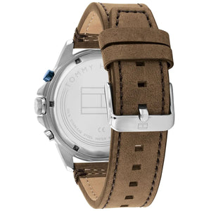 Tommy Hilfiger Harley 1791895 Men’s Blue Dial Brown Leather Multi-Function Watch - Luxury Hub Store