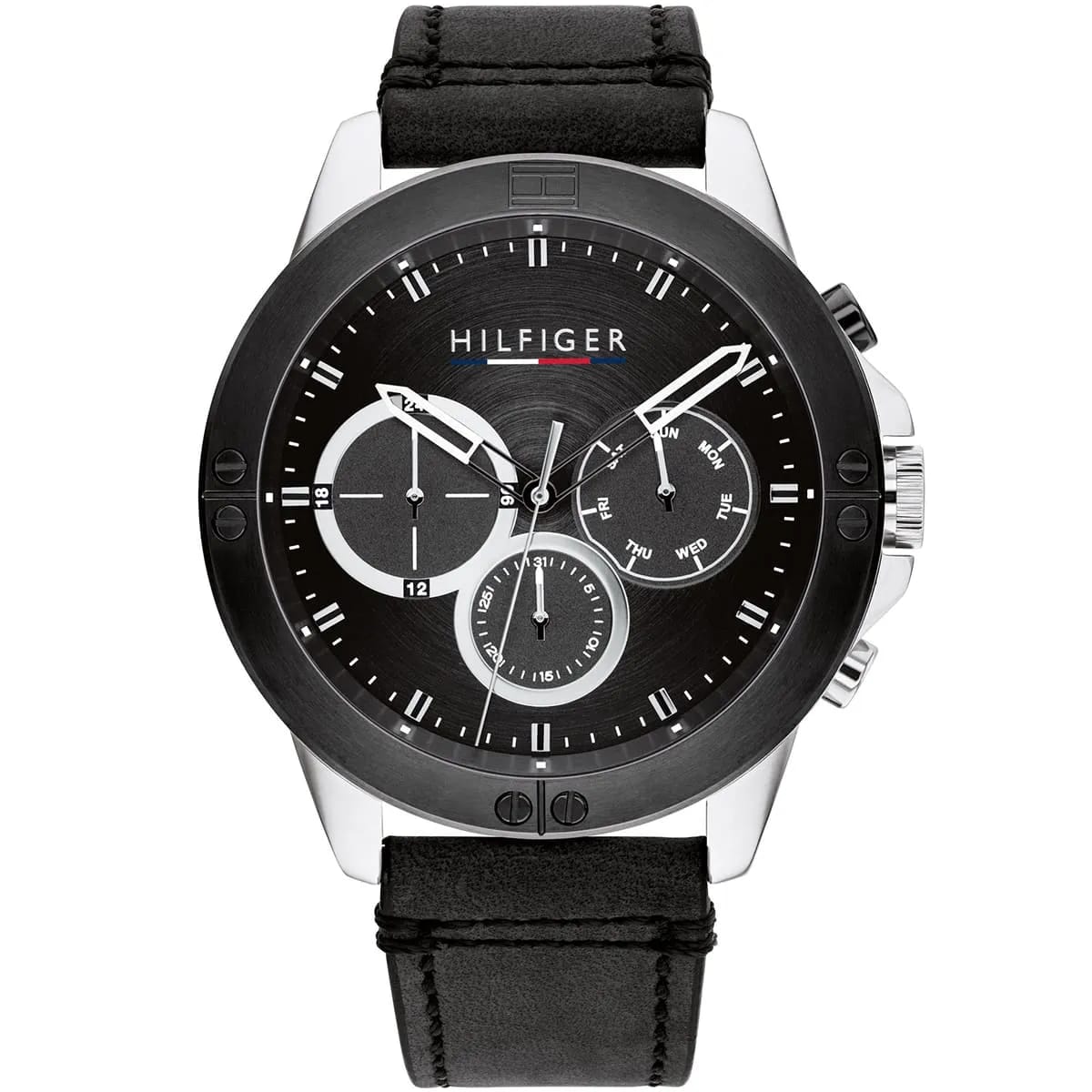 Tommy Hilfiger Harley 1791894 Men’s Black Dial Black Leather Multi-Function Watch - Luxury Hub Store