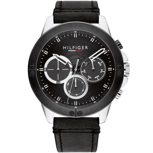 Tommy Hilfiger Harley 1791894 Men’s Black Dial Black Leather Multi-Function Watch