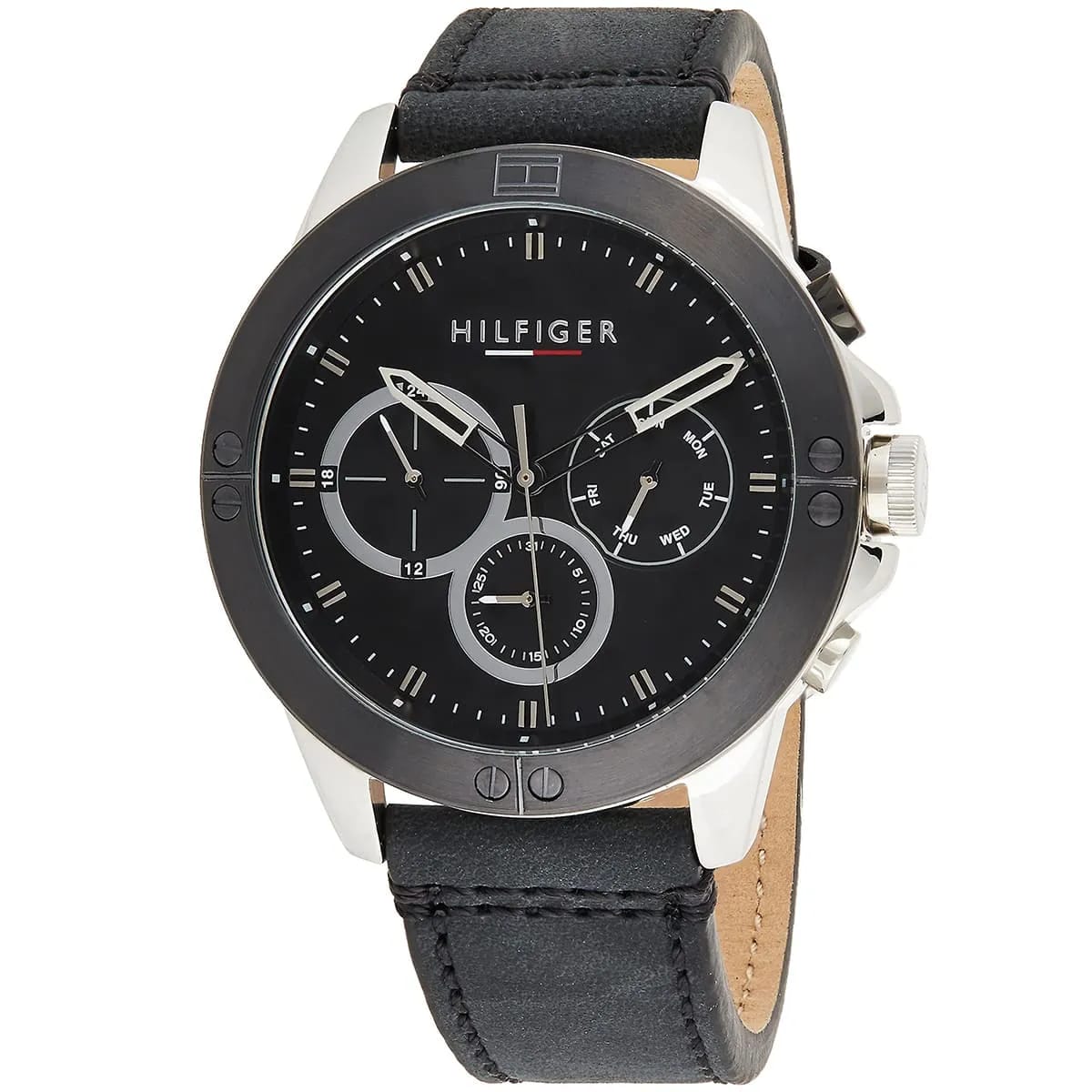 Tommy Hilfiger Harley 1791894 Men’s Black Dial Black Leather Multi-Function Watch - Luxury Hub Store