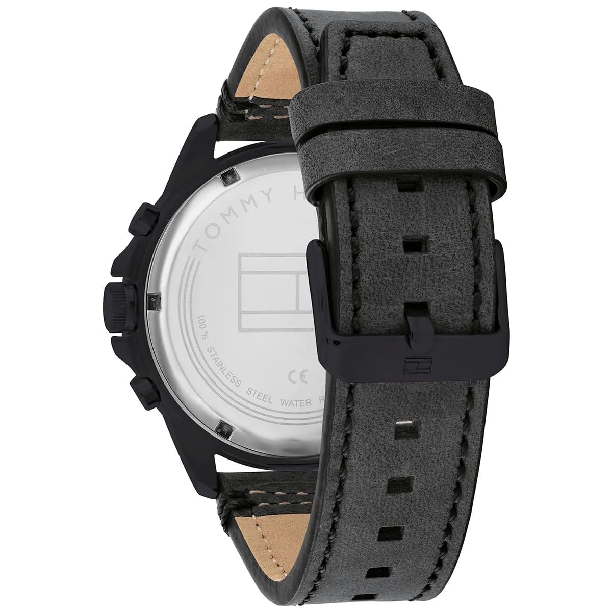 Tommy Hilfiger Harley 1791893 Men’s Black Dial Black Leather Multi-Function Watch - Luxury Hub Store