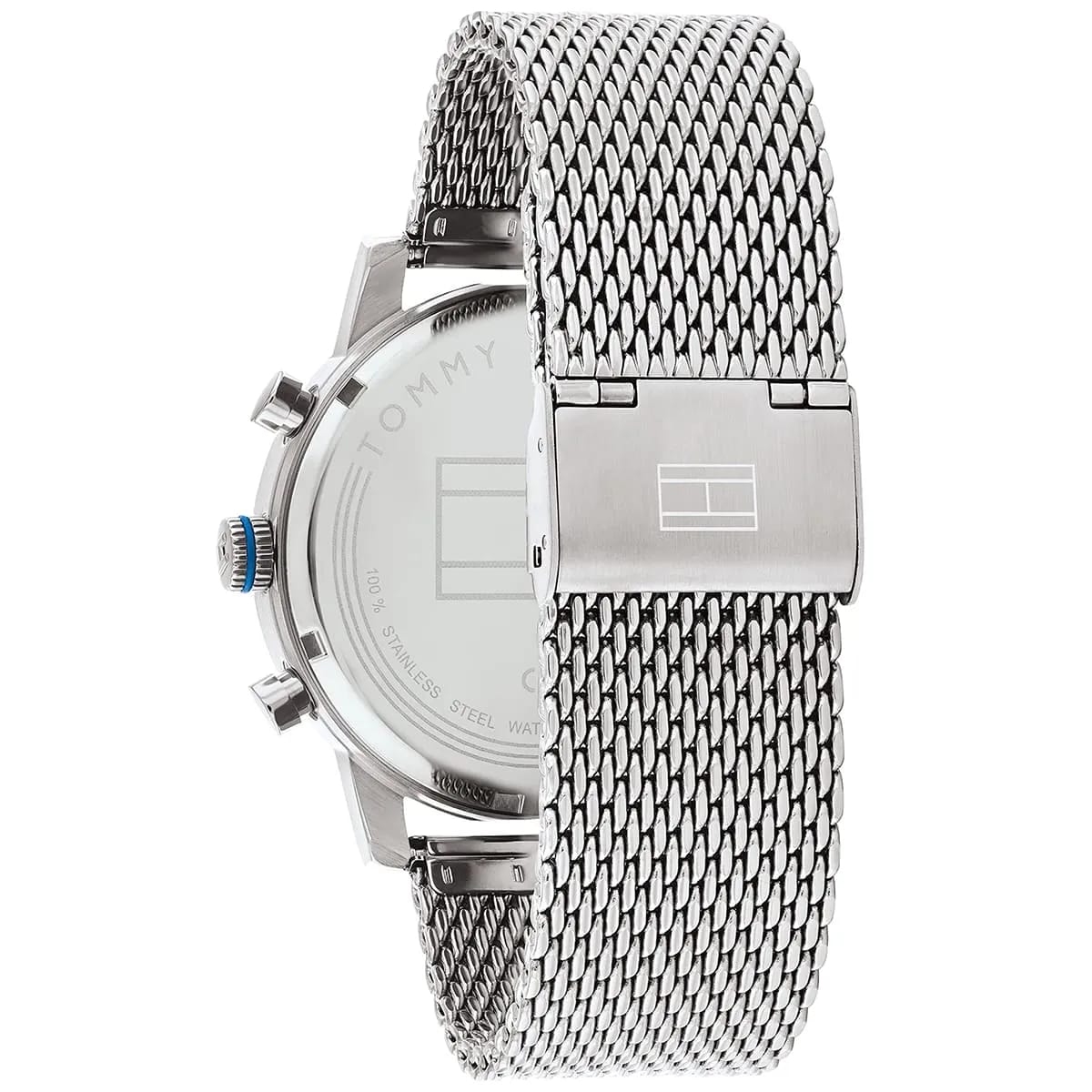 Tommy Hilfiger Sullivan 1791881 Men’s Blue Dial Silver Mesh Multi-Function Watch - Luxury Hub Store