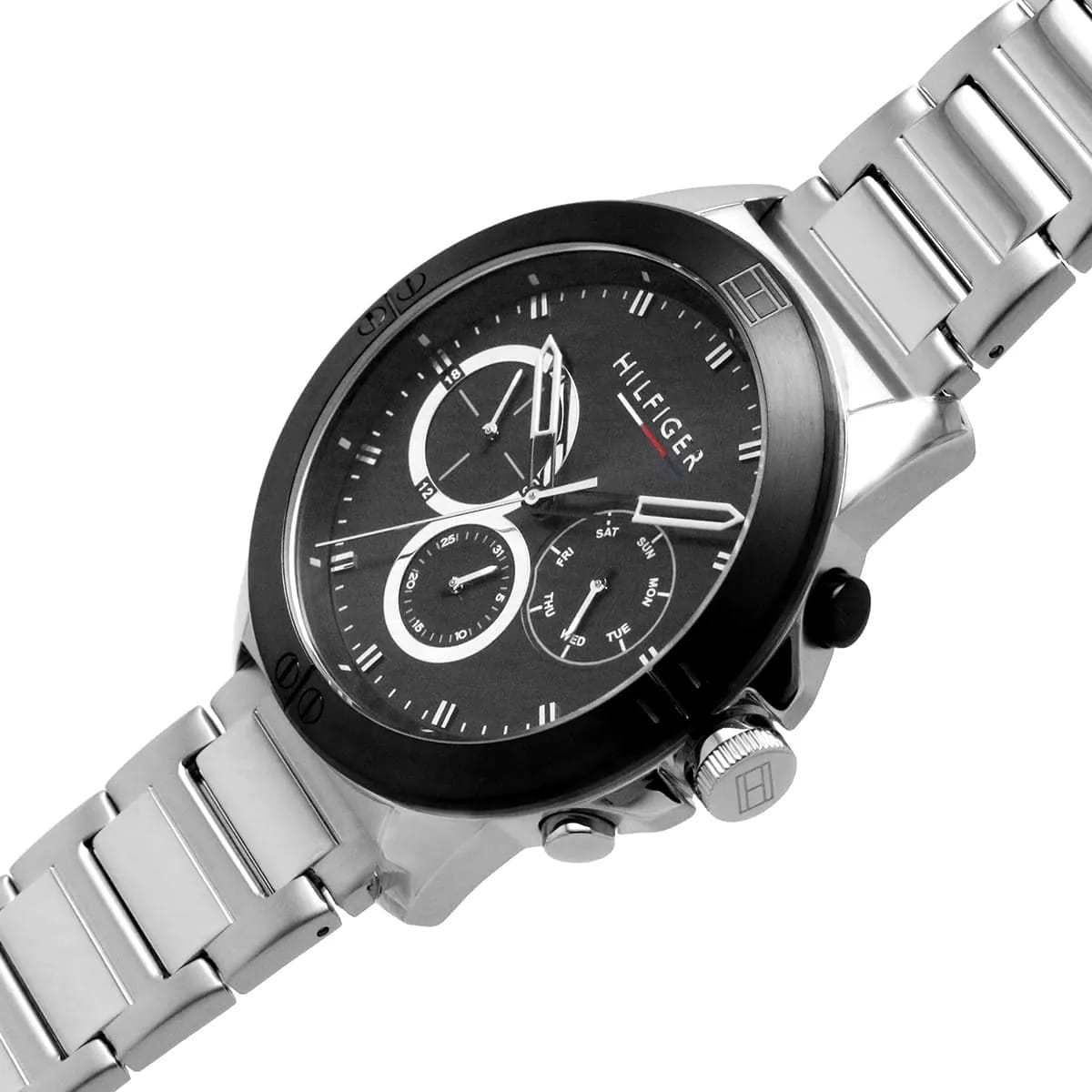 Tommy Hilfiger Harley 1791890 Men’s Black Dial Silver Metal Multi-Function Watch - Luxury Hub Store