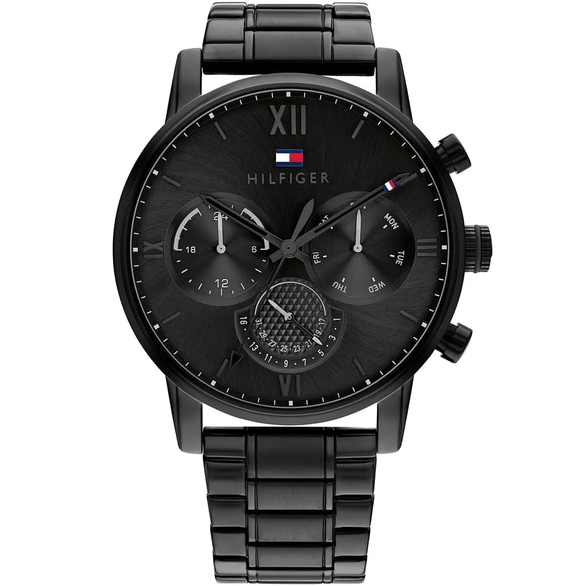 Tommy Hilfiger Sullivan 1791879 Men’s Black Dial Black Stainless Steel Multi-Function Watch - Luxury Hub Store