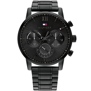 Tommy Hilfiger Sullivan 1791879 Men’s Black Dial Black Stainless Steel Multi-Function Watch - Luxury Hub Store