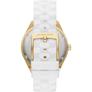 Michael Kors Jessa MK7267 Women’s Gold Dial White Leather Multi-Function Watch - Luxury Hub Store