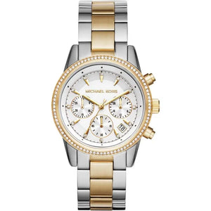 Michael Kors Ritz MK6474 Women’s White Dial Two-Tone Bracelet Multi-Function Watch - Luxury Hub Store