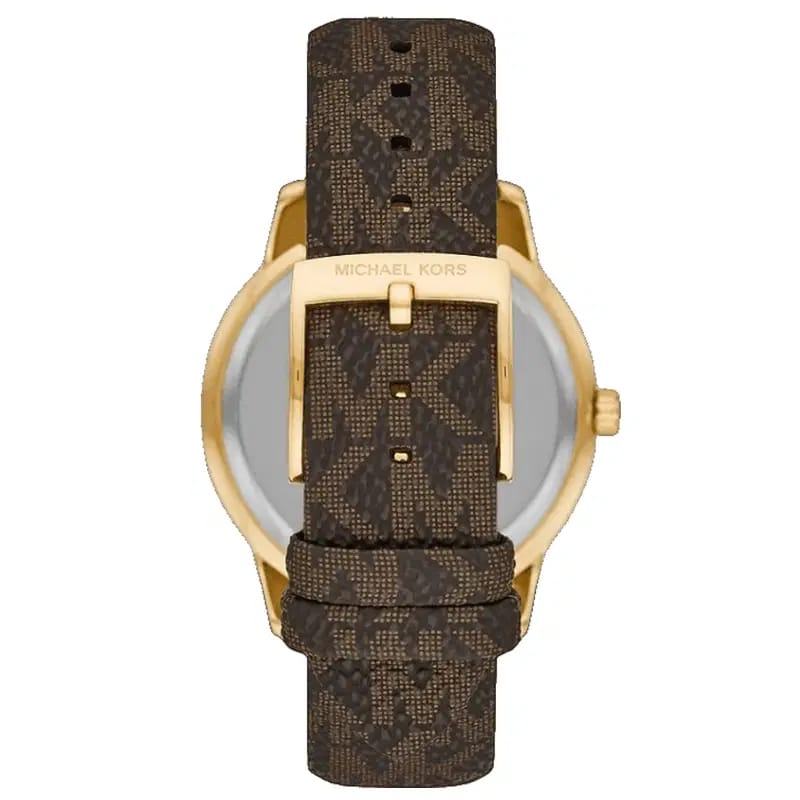 Michael Kors Tibby MK6966 Women’s Gold Dial Brown Leather Multi-Function Watch - Luxury Hub Store