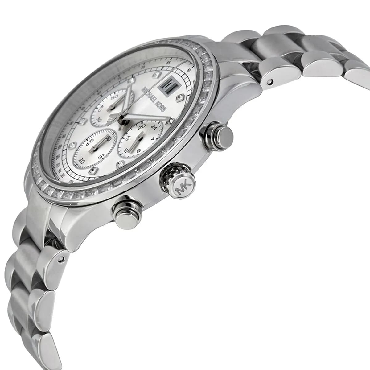 Michael Kors Brinkley MK6265 Women’s Silver Dial Stainless Steel Chronograph Watch - Luxury Hub Store