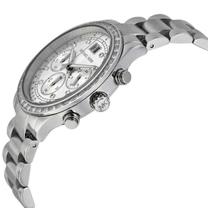 Michael Kors Brinkley MK6265 Women’s Silver Dial Stainless Steel Chronograph Watch - Luxury Hub Store