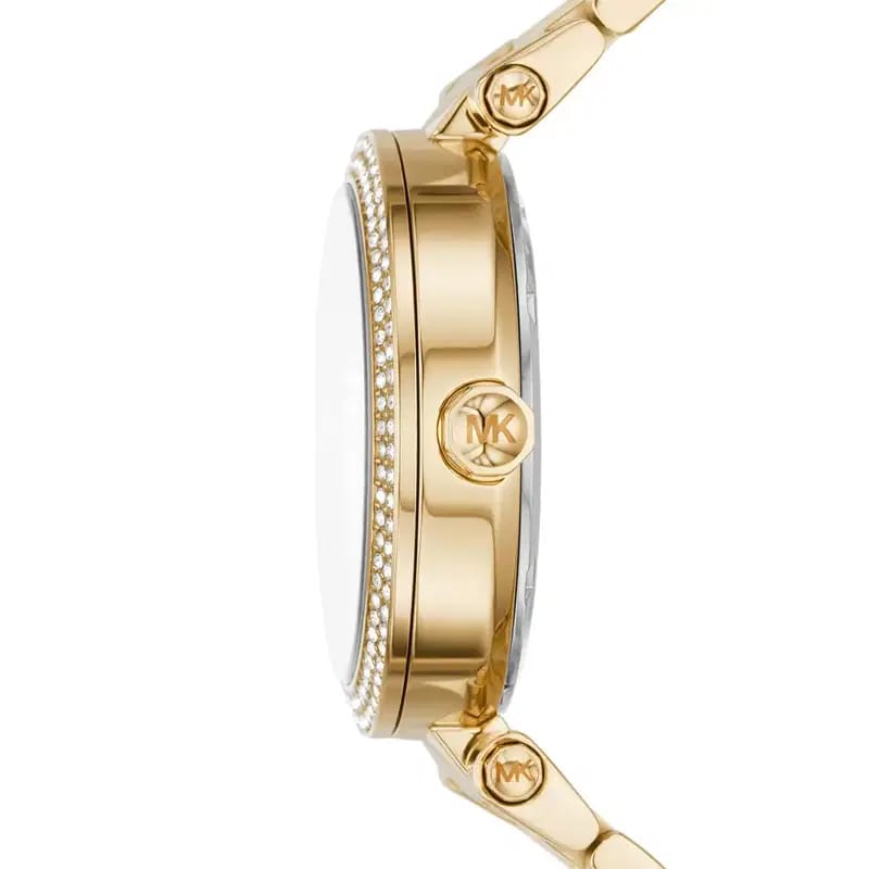 Michael Kors Parker MK7283 Women’s Crystal-Pave Dial Gold-Tone Bracelet Watch - Luxury Hub Store