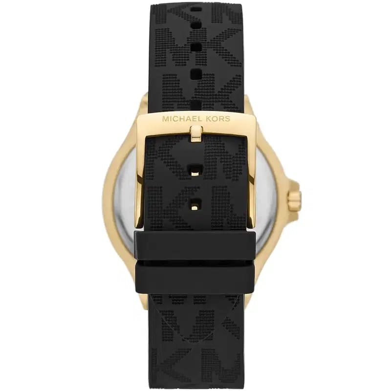 Michael Kors Lennox MK7281 Women’s Gold Case Black Silicone Strap Analog Watch - Luxury Hub Store