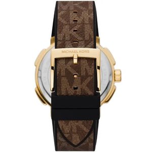 Michael Kors Sidney MK6948 Women’s Gold Dial Brown Logo Strap Multi-Function Watch - Luxury Hub Store