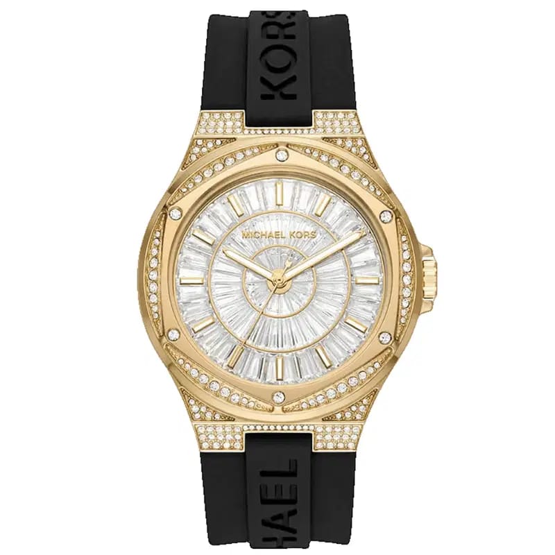 Michael Kors Camille MK7247 Women’s Gold Crystal Silicone Multi-Function Watch - Luxury Hub Store