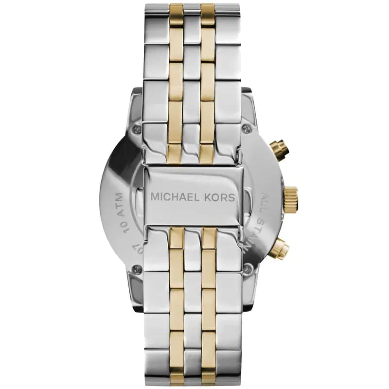 Michael Kors Ritz MK5057 Women’s Silver & Gold Stainless Steel Multi-Function Watch - Luxury Hub Store