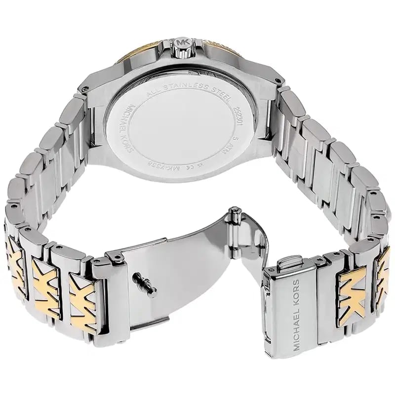 Michael Kors Lennox MK7338 Women’s Silver & Gold Stainless Steel Analog Watch - Luxury Hub Store