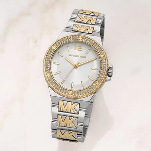 Michael Kors Lennox MK7338 Women’s Silver & Gold Stainless Steel Analog Watch - Luxury Hub Store