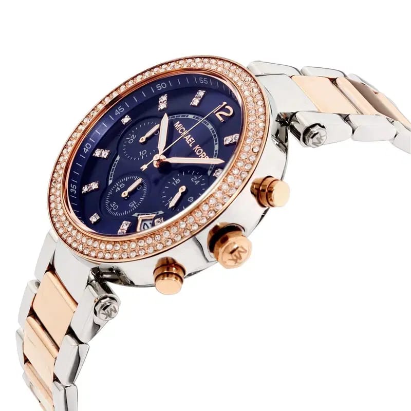 Michael Kors Parker MK6141 Women’s Rose Gold & Silver Stainless Steel Multi-Function Watch - Luxury Hub Store