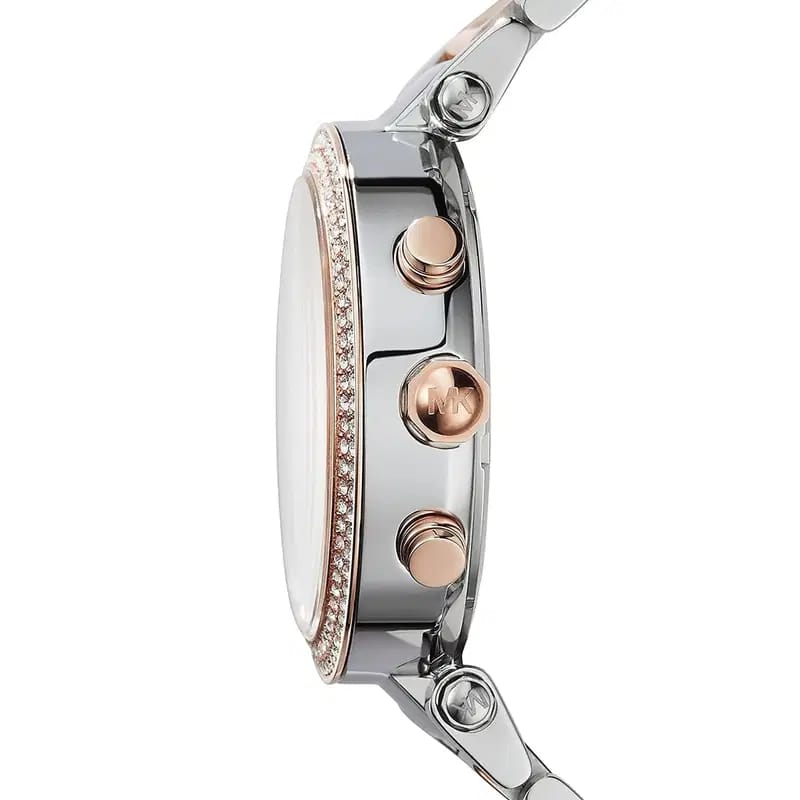 Michael Kors Parker MK6141 Women’s Rose Gold & Silver Stainless Steel Multi-Function Watch - Luxury Hub Store