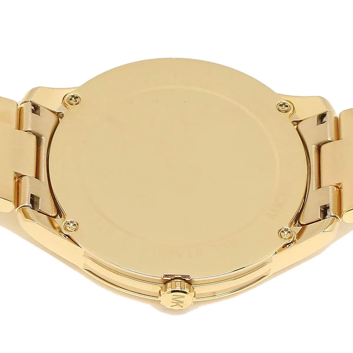 Michael Kors Runway MK6689 Women’s Gold Mother-of-Pearl Dial Pyramid-Link Bracelet Watch - Luxury Hub Store