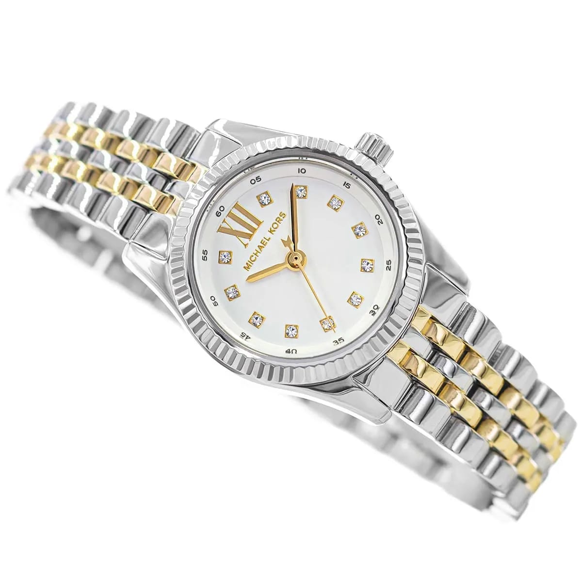 Michael Kors Lexington MK4740 Women’s Silver & Gold Dial Stainless Steel Watch - Luxury Hub Store