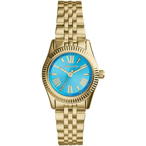 Michael Kors Lexington MK3271 Women’s Gold-Tone Turquoise Dial Stainless Steel Watch - Luxury Hub Store