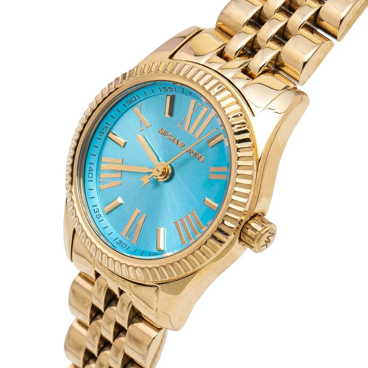 Michael Kors Lexington MK3271 Women’s Gold-Tone Turquoise Dial Stainless Steel Watch - Luxury Hub Store