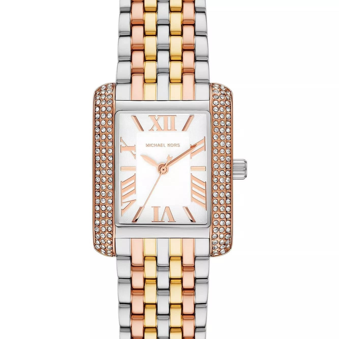 Michael Kors Emery Three-Tone MK4744 Women’s Silver, Gold & Rose Gold Stainless Steel Watch - Luxury Hub Store