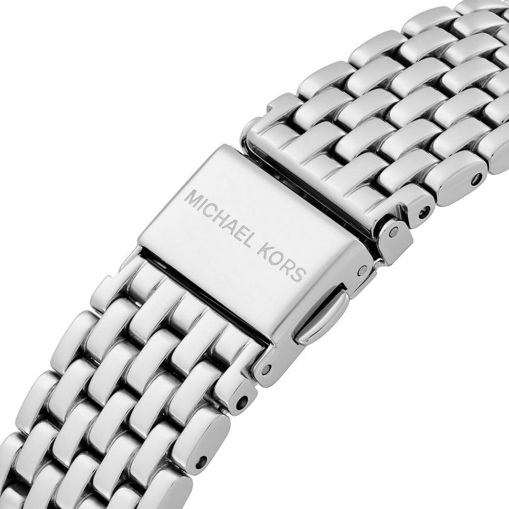 Michael Kors Emery Three MK4829 Women’s Silver Blue Dial Stainless Steel Watch - Luxury Hub Store