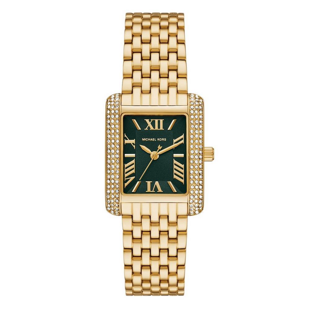 Michael Kors Emery Three MK4742 Women’s Gold Green Dial Stainless Steel Watch - Luxury Hub Store