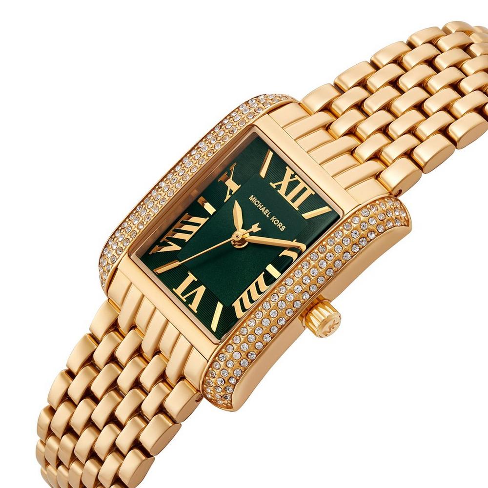 Michael Kors Emery Three MK4742 Women’s Gold Green Dial Stainless Steel Watch - Luxury Hub Store