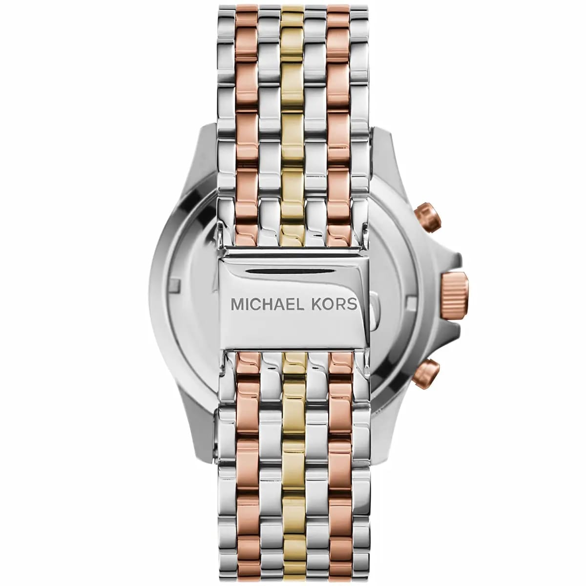 Michael Kors MK5876 Women’s Tri-Tone Baguette Bezel Chronograph Watch - Luxury Hub Store