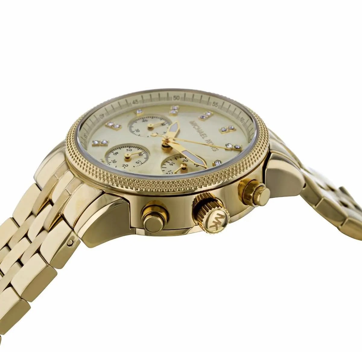 Michael Kors MK5676 Women’s Gold-Tone Crystal Ritz Chronograph Watch - Luxury Hub Store