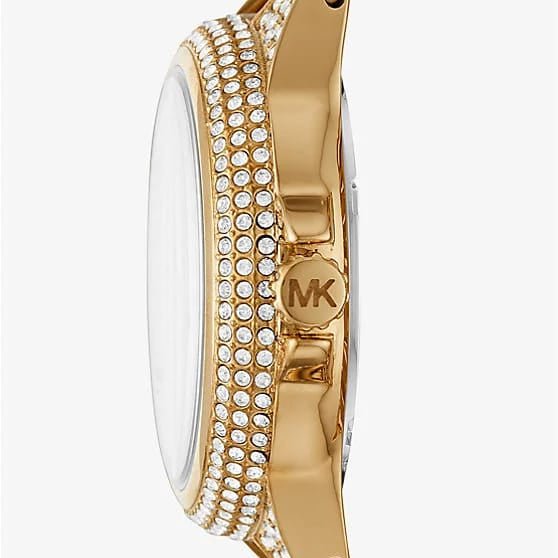 Michael Kors MK6842 Women’s Gold Mini Camille Crystal Chain-Link Watch - Luxury Hub Store