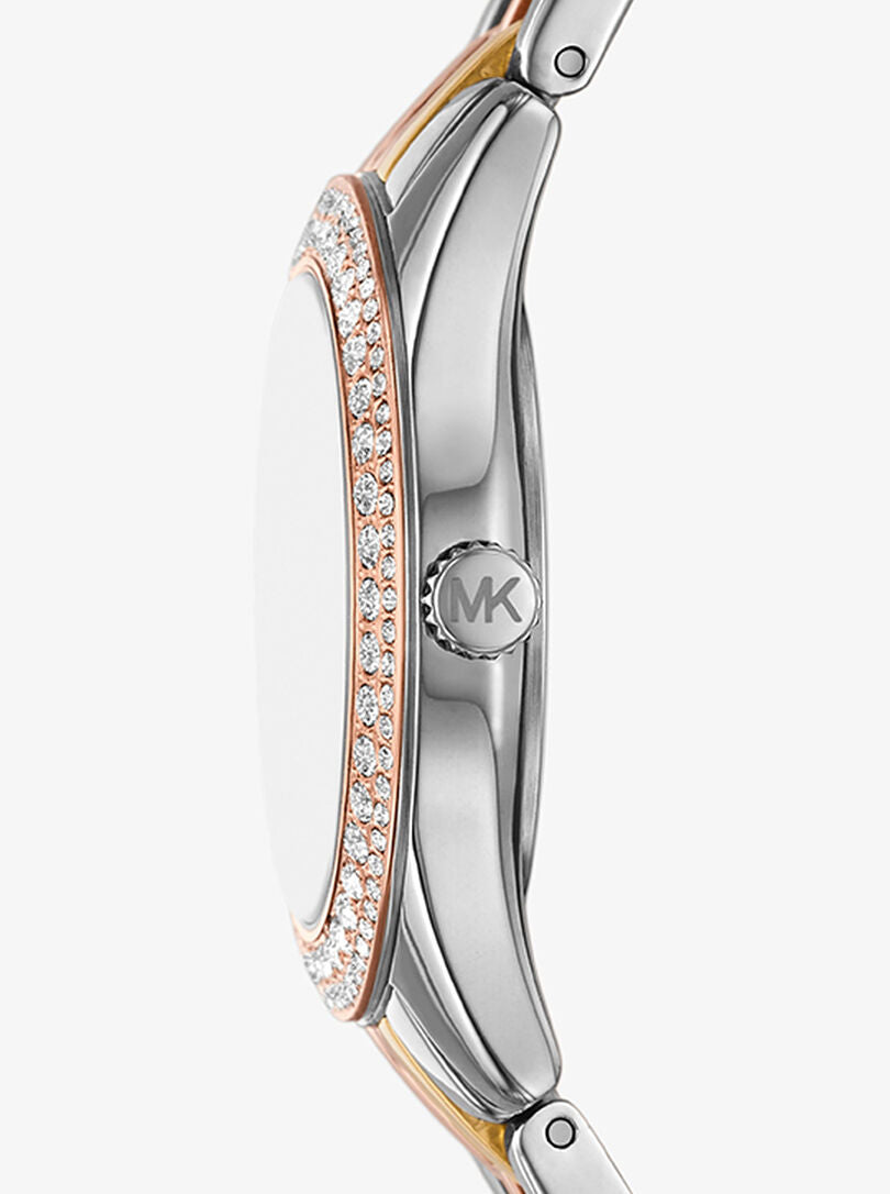 Michael Kors MK4846 Harlowe Women’s Two-Tone Crystal Dial Watch - Luxury Hub Store