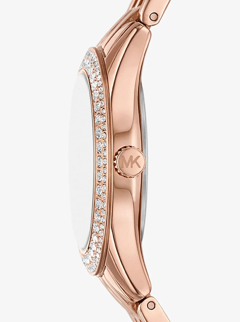 Michael Kors MK4710 Harlowe Women’s Rose Gold Crystal Dial Watch - Luxury Hub Store