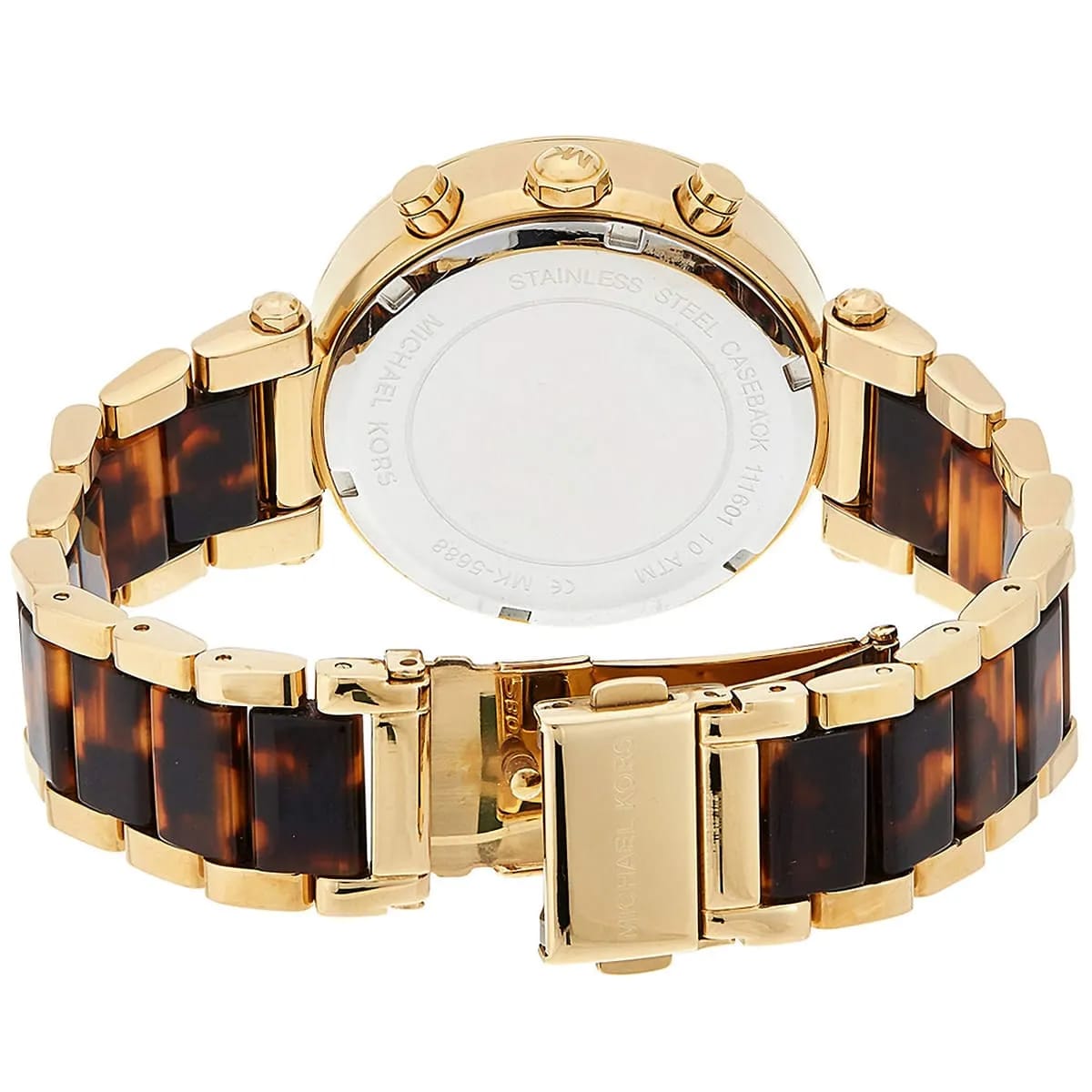 Michael Kors MK5688 Parker Women’s Gold Chronograph Tortoiseshell Crystal Watch - Luxury Hub Store