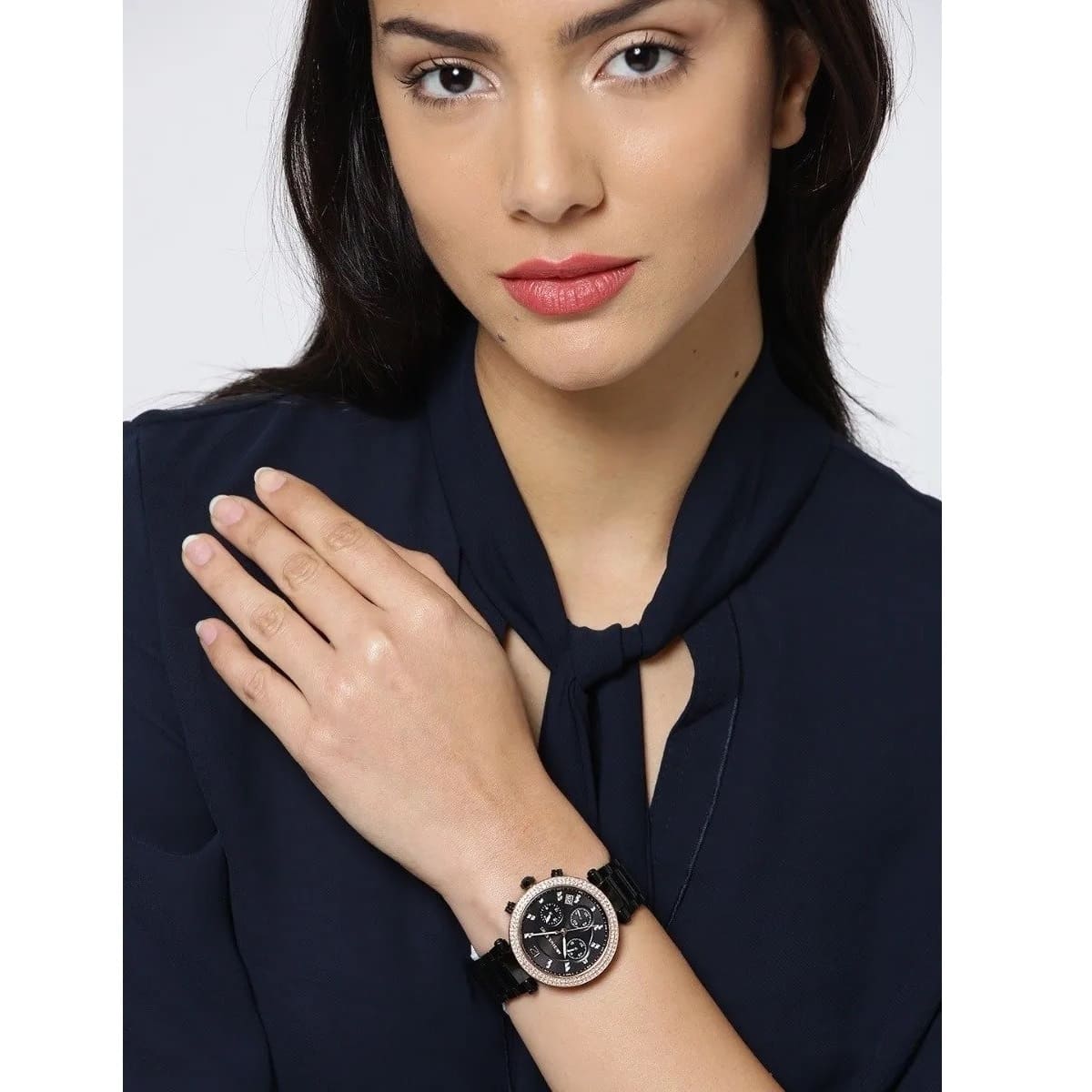Michael Kors MK5885 Parker Women’s Black Dial Black Chronograph Watch - Luxury Hub Store