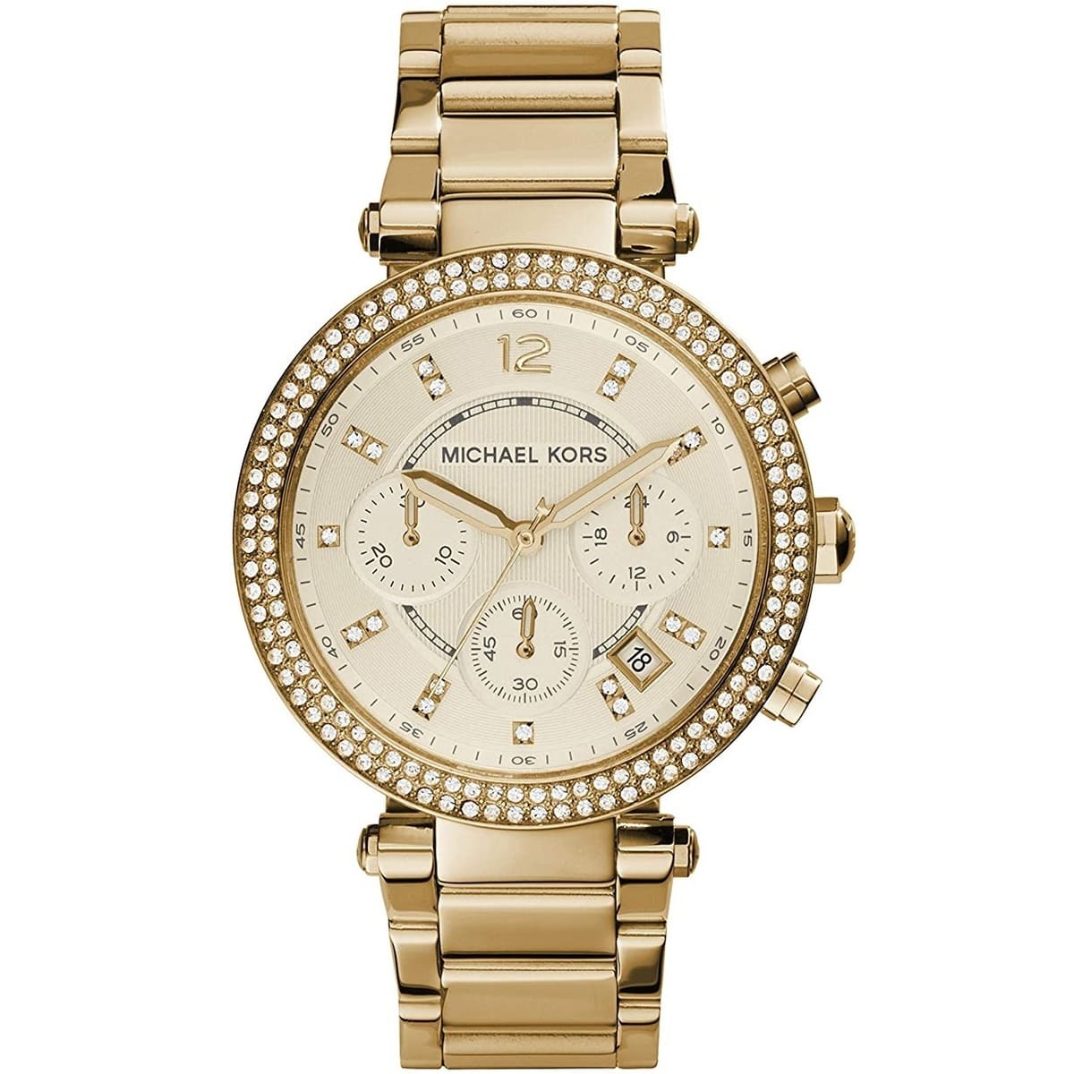 Michael Kors MK5354 Parker Women’s Gold Dial Gold-Tone Chronograph Watch - Luxury Hub Store