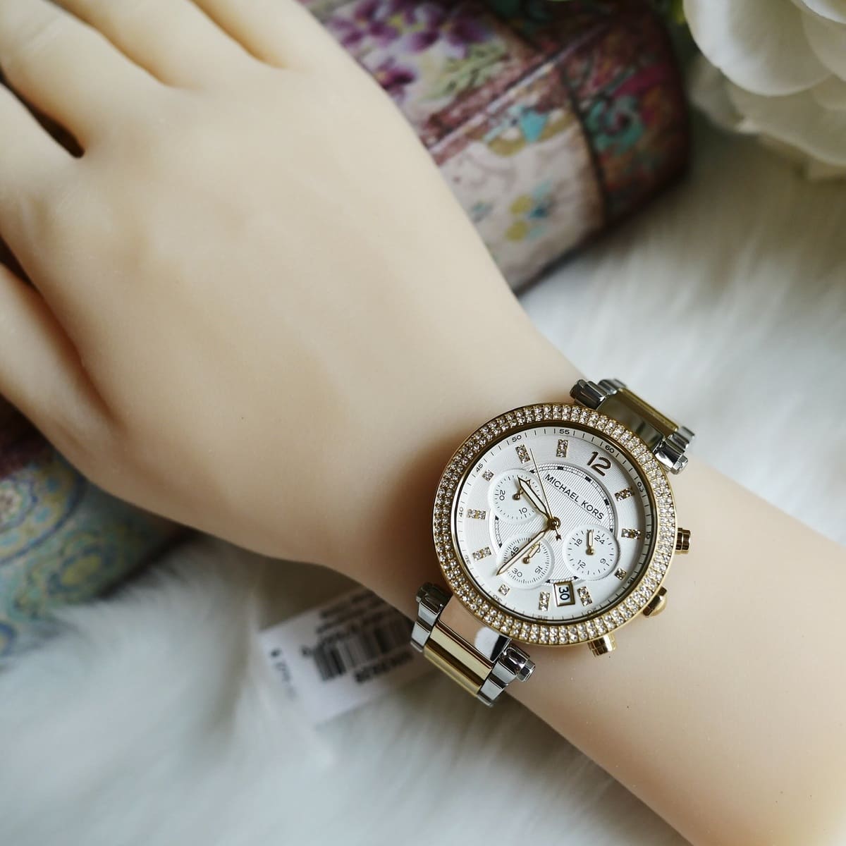 Michael Kors MK5626 Parker Women’s White Dial Two-Tone Chronograph Watch - Luxury Hub Store