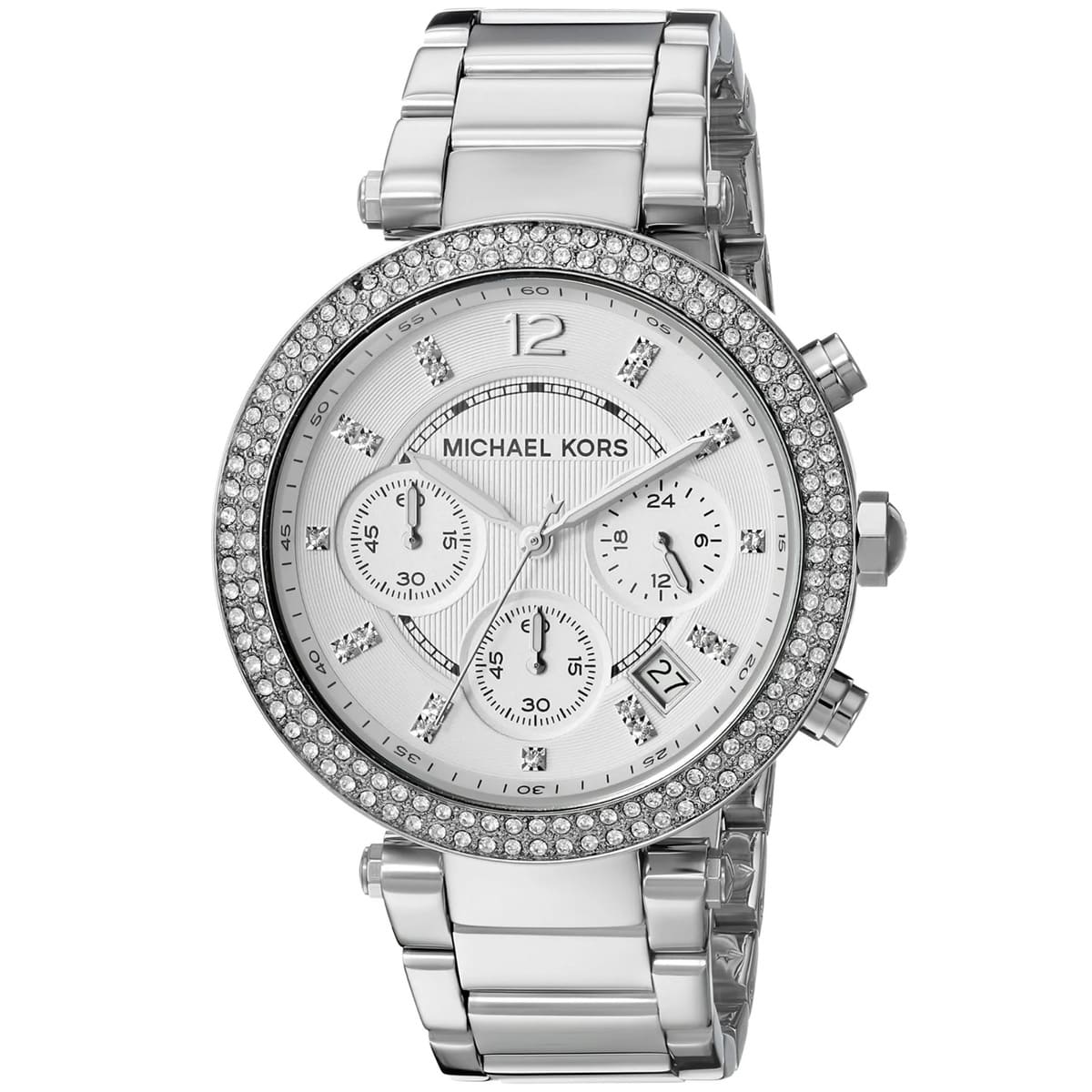 Michael Kors MK5353 Parker Women’s Silver Dial Stainless Steel Chronograph Watch - Luxury Hub Store