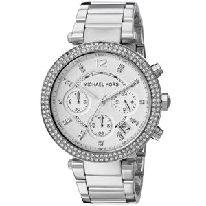Michael Kors MK5353 Parker Women’s Silver Dial Stainless Steel Chronograph Watch - Luxury Hub Store