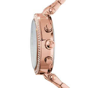 Michael Kors MK5491 Parker Women’s Mother of Pearl Dial Rose Gold Stainless Steel Chronograph Watch - Luxury Hub Store