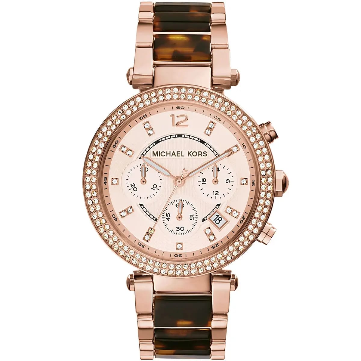 Michael Kors MK5538 Parker Women’s Rose Gold Dial Rose Gold Stainless Steel Chronograph Watch - Luxury Hub Store