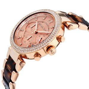 Michael Kors MK5538 Parker Women’s Rose Gold Dial Rose Gold Stainless Steel Chronograph Watch - Luxury Hub Store