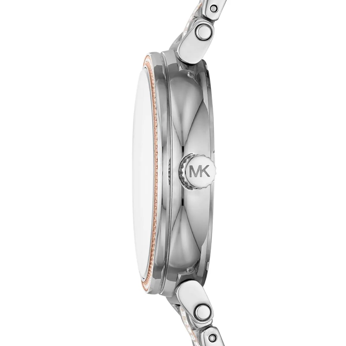 Michael Kors MK4353 Sofie Women’s Silver Rose Gold Chronograph Crystal Watch - Luxury Hub Store