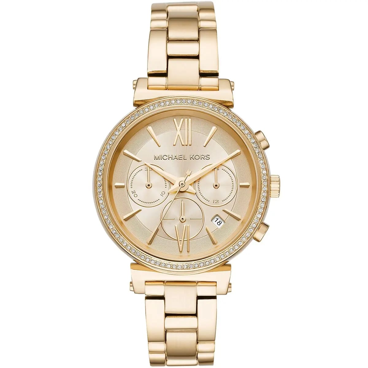 Michael Kors MK6559 Sofie Women’s Gold Dial Gold Chronograph Watch - Luxury Hub Store