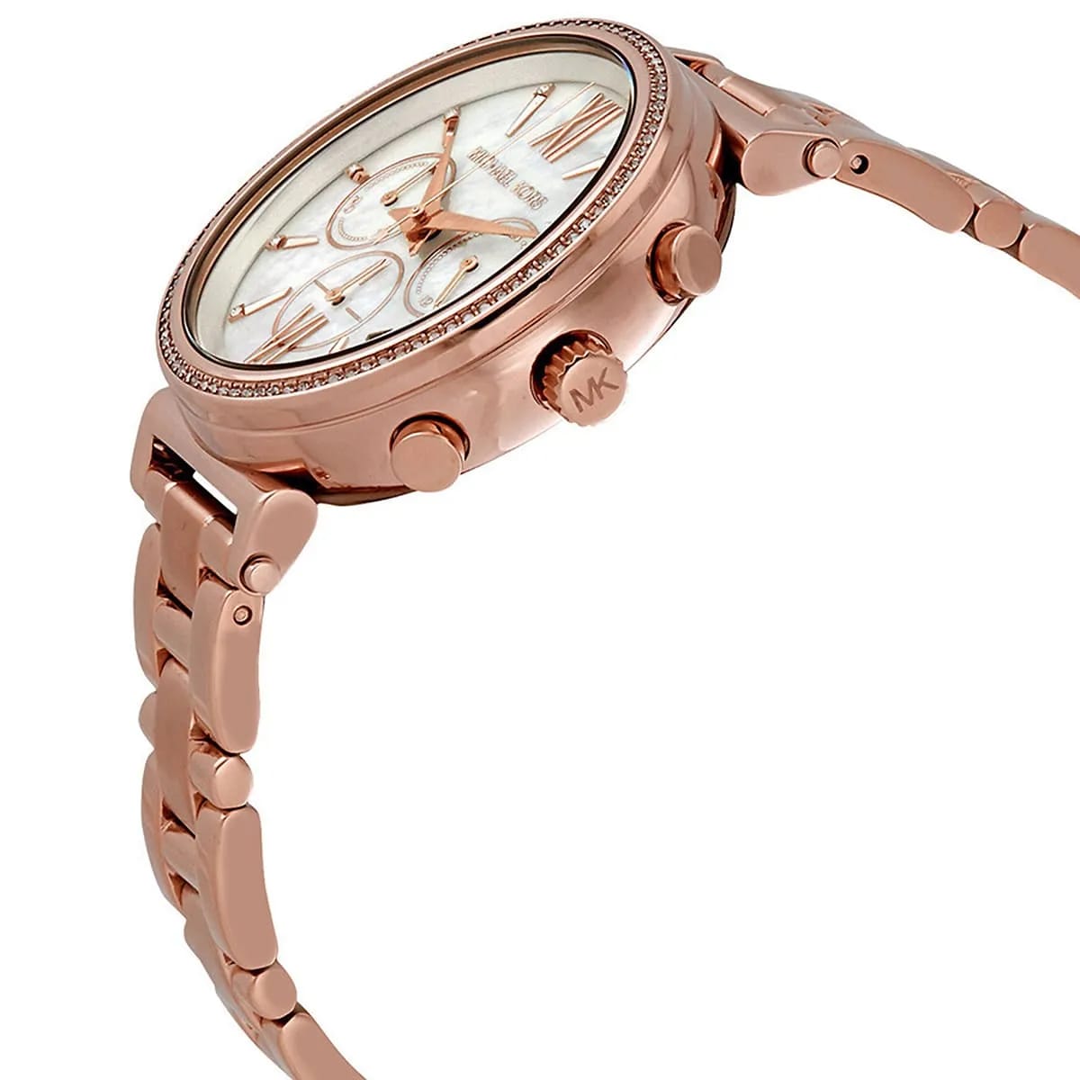 Michael Kors MK6576 Sofie Women’s Mother of Pearl Dial Rose Gold Chronograph Watch - Luxury Hub Store